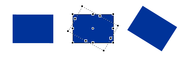example of
rotating with the transform tool